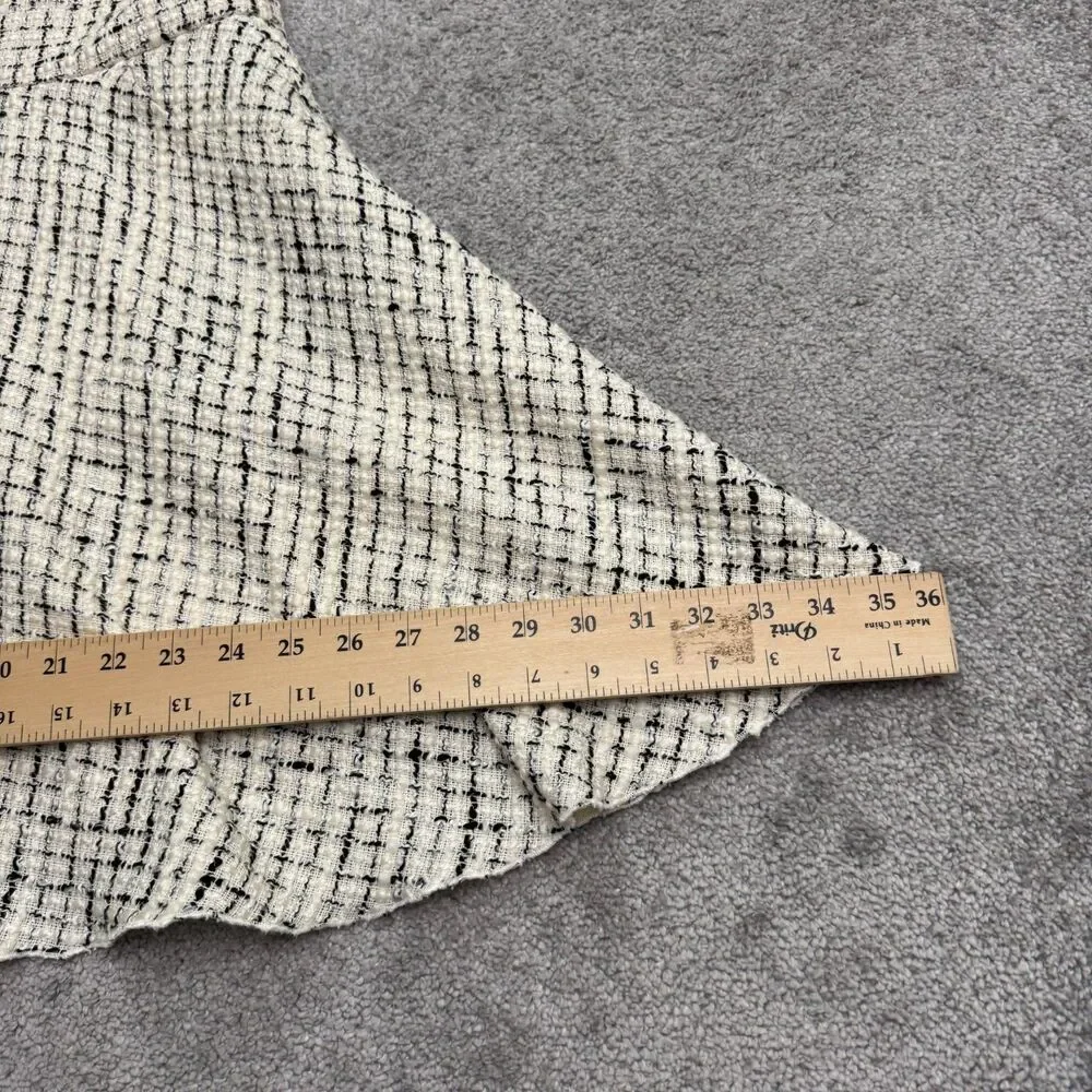 Zoe LTD Tweed A-Line Fit & Flare Dress Girls 14 Beige Black Plaid Cap Sleeve